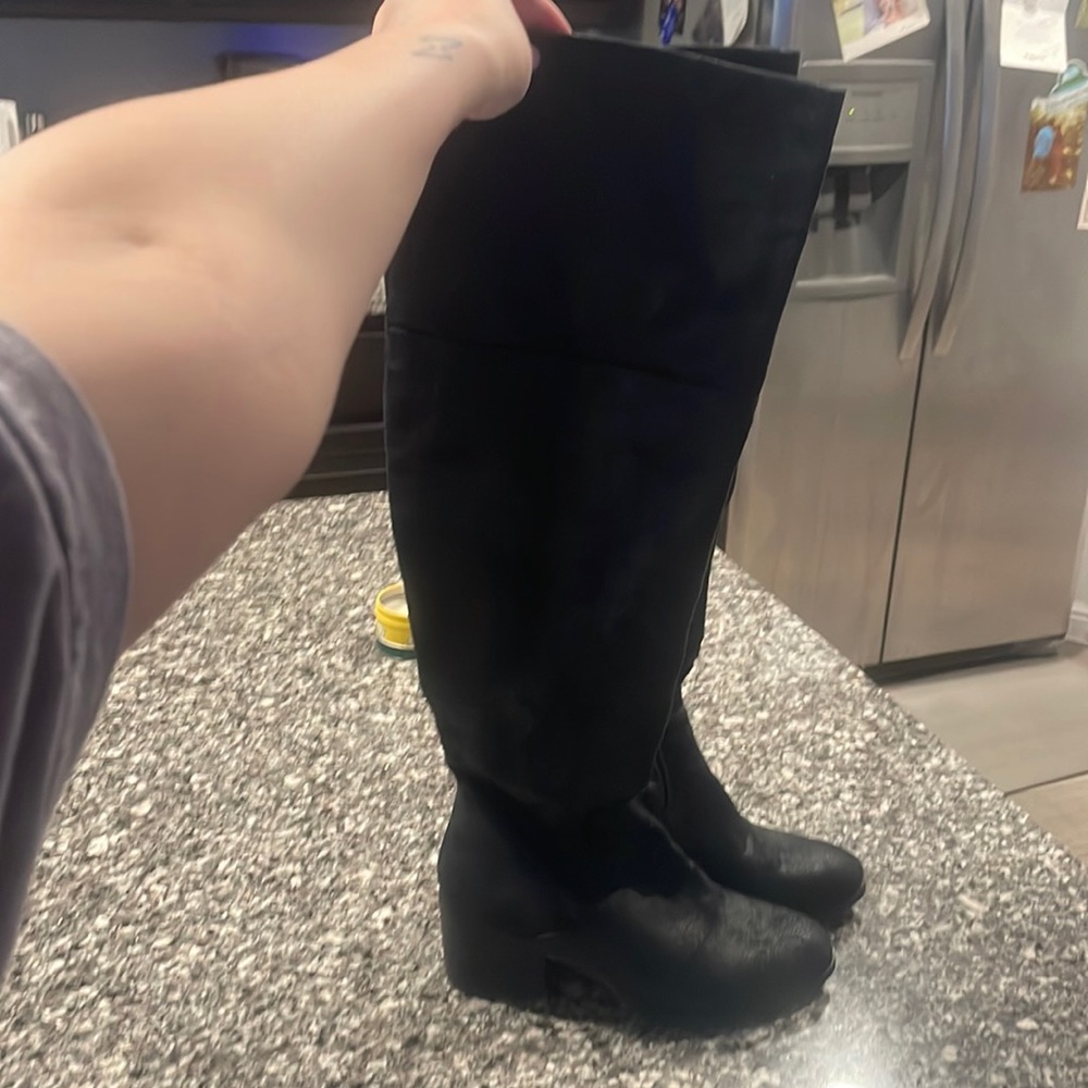 Black knee high boots